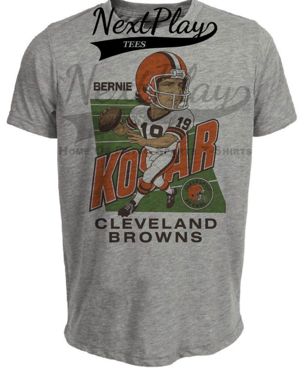 Cleveland Browns Bernie Kosar Exclusive Retro Football 1987 Artwork Heather Gray Sublimated T-Shirt
