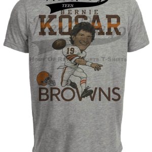 Cleveland Browns Bernie Kosar Exclusive Retro Football 1984 Artwork Heather Gray Sublimated T-Shirt