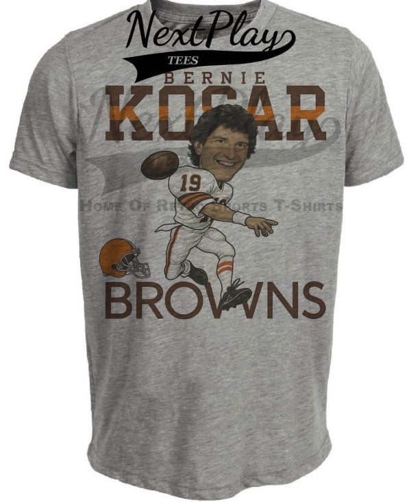 Cleveland Browns Bernie Kosar Exclusive Retro Football 1984 Artwork Heather Gray Sublimated T-Shirt