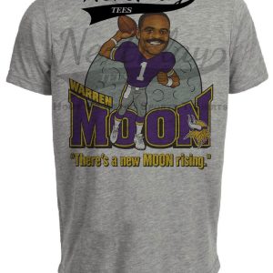 Minnesota Vikings Warren Moon Exclusive Retro Football 1994 Artwork Heather Gray Sublimated T-Shirt