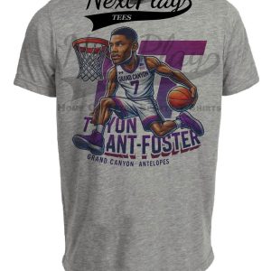 Grand Canyon Antelopes Tyon Grant Foster Exclusive Retro March Madness Basketball Artwork Heather Gray Sublimated T-Shirt