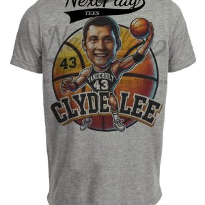 Vanderbilt Commodores Clyde Lee Exclusive Retro March Madness Basketball Artwork Heather Gray Sublimated T-Shirt