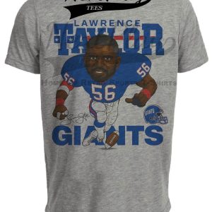 New York Giants Lawrence Taylor Exclusive Retro Football 1985 Artwork Heather Gray Sublimated T-Shirt