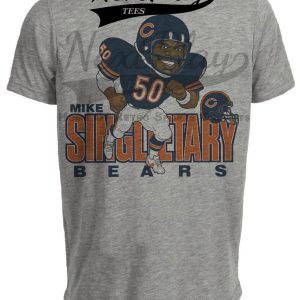 Chicago Bears Mike Singletary Super Bowl Exclusive Retro Football 1985 Artwork Heather Gray Sublimated T-Shirt