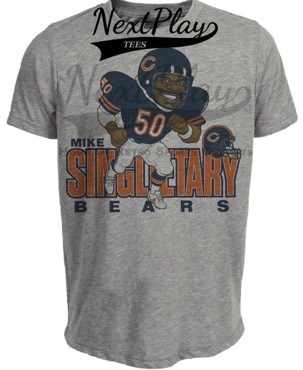 Chicago Bears Mike Singletary Super Bowl Exclusive Retro Football 1985 Artwork Heather Gray Sublimated T-Shirt