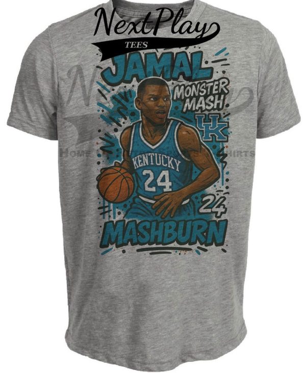 Kentucky Wildcats Jamal Mashburn Exclusive Caricature Basketball Artwork Heather Gray Sublimated T-Shirt
