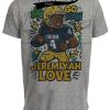 Notre Dame Fighting Irish Jeremiyah Love Exclusive Caricature Football Artwork Heather Gray Sublimated T-Shirt