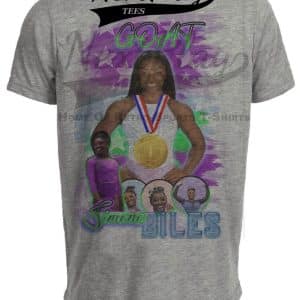 USA Simone Biles Exclusive Gymnastics Artwork Heather Gray Sublimated T-Shirt