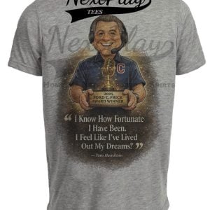 Cleveland Indians Announcer Tom Hamilton Frick Award Retro Gray Sublimated T-Shirt