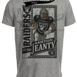 Las Vegas Raiders Ashton Jeanty Exclusive Retro RC Football Artwork Heather Gray Sublimated T-Shirt