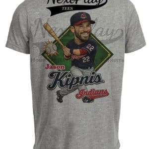 Cleveland Indians Jason Kipnis Caricature Retro Gray Sublimated T-Shirt