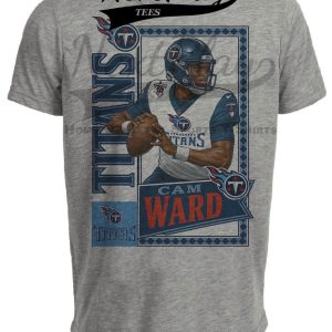 Tennessee Titans Cam Ward Exclusive Retro RC Football Artwork Heather Gray Sublimated T-Shirt