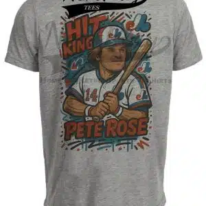Montreal Expos Pete Rose Hit King Exclusive Caricature Baseball Artwork Heather Gray Sublimated T-Shirt