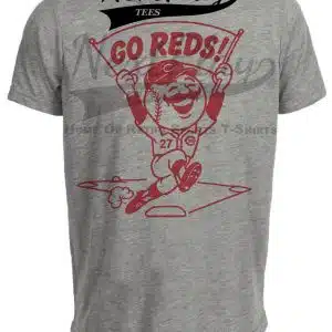 Cincinnati Reds Retro Baseball 1975 Artwork Heather Gray Sublimated T-Shirt