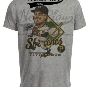 Pittsburgh Pirates Paul Skenes Exclusive Retro Caricature Baseball RC Artwork Heather Gray Sublimated T-Shirt