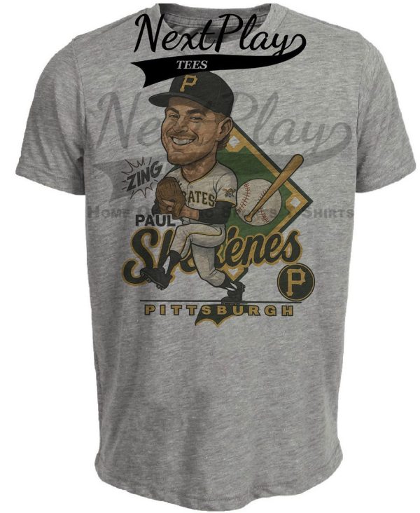 Pittsburgh Pirates Paul Skenes Exclusive Retro Caricature Baseball RC Artwork Heather Gray Sublimated T-Shirt