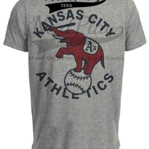 Kansas City Athletics A’s Exclusive Retro Baseball 1960 Artwork Heather Gray Sublimated T-Shirt