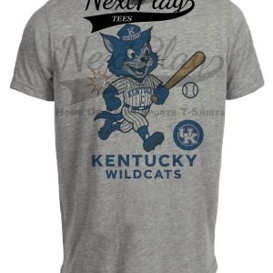 Kentucky Wildcats Mascot Retro Baseball Artwork Heather Gray Sublimated T-Shirt