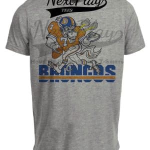 Denver Broncos Retro Football 1991 Artwork Heather Gray Sublimated T-Shirt