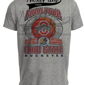 Ohio State Buckeyes Final Four Retro Basketball 1999 Artwork Gray Sublimated T-Shirt