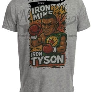 Mike Tyson Iron Champ Exclusive Retro Boxing Graffiti Artwork Heather Gray Sublimated T-Shirt