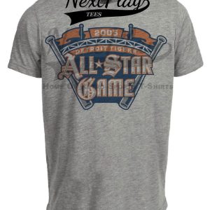 Detroit Tigers Retro All Star Game Baseball 2005 Artwork Heather Gray Sublimated T-Shirt