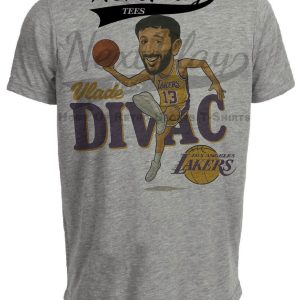Los Angeles Lakers Vlade Divac Exclusive Retro Basketball 1991 Artwork Heather Gray Sublimated T-Shirt