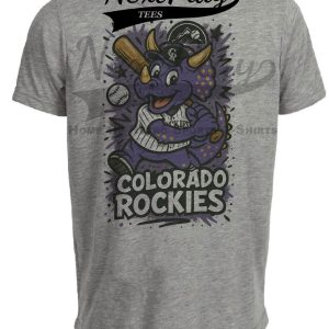 Colorado Rockies Graffiti Exclusive Retro Baseball Artwork Heather Gray Sublimated T-Shirt
