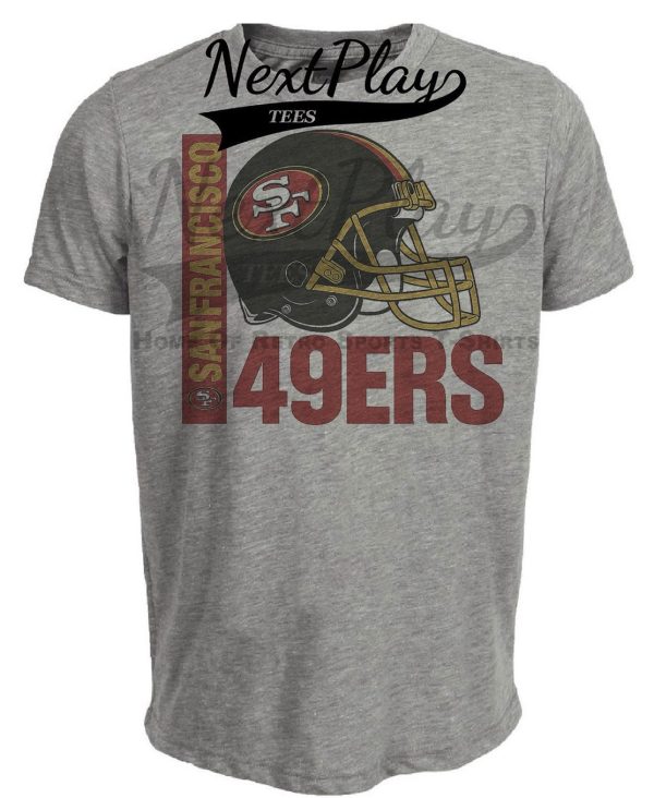 San Francisco 49ers Retro Rivals Football Helmet Artwork Heather Gray Sublimated T-Shirt