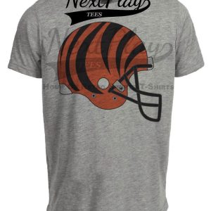 Cincinnati Bengals Retro Football Helmet 1981 Artwork Heather Gray Sublimated T-Shirt
