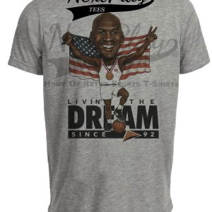 Olympic Dream Team USA Michael Jordan Basketball Retro Basketball 1992 Artwork Heather Gray Sublimated T-Shirt