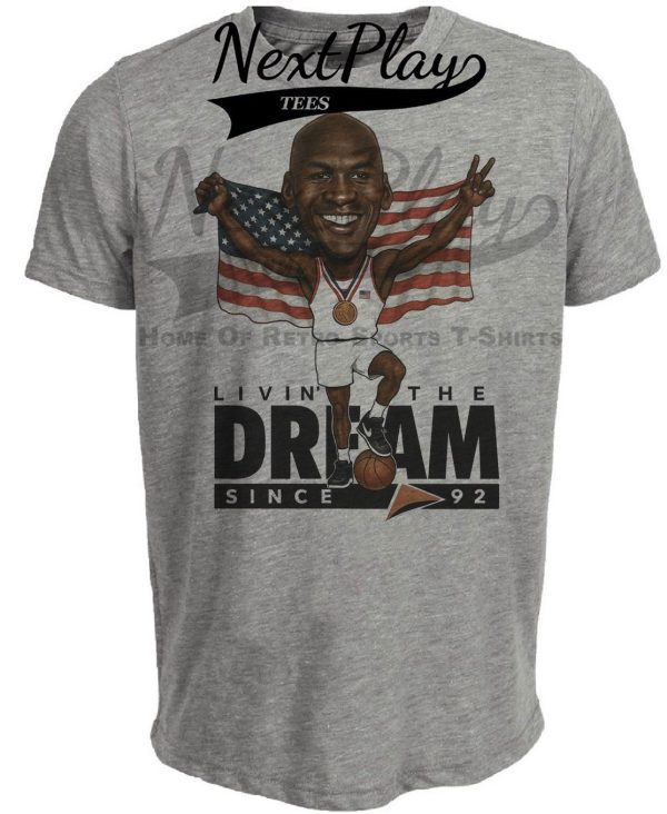 Olympic Dream Team USA Michael Jordan Basketball Retro Basketball 1992 Artwork Heather Gray Sublimated T-Shirt