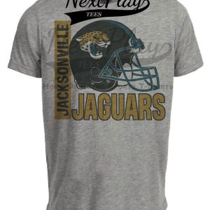 Jacksonville Jaguars Retro Rivals Football Helmet Artwork Heather Gray Sublimated T-Shirt