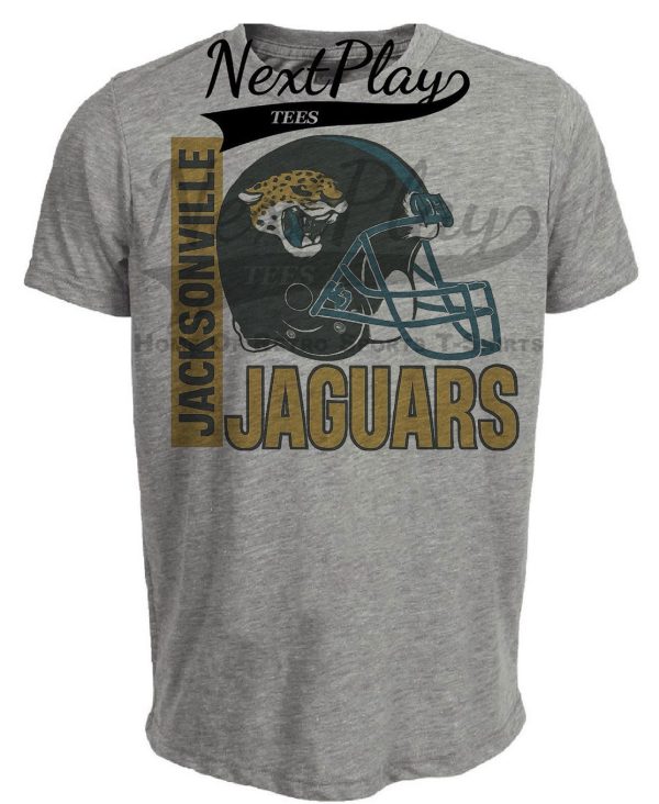Jacksonville Jaguars Retro Rivals Football Helmet Artwork Heather Gray Sublimated T-Shirt