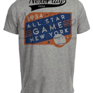 New York Giants Retro All Star Game Baseball 1934 Artwork Heather Gray Sublimated T-Shirt