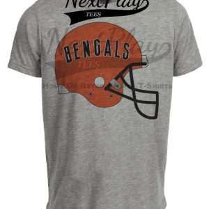Cincinnati Bengals Retro Helmet 1980 Artwork Heather Gray Sublimated T-Shirt