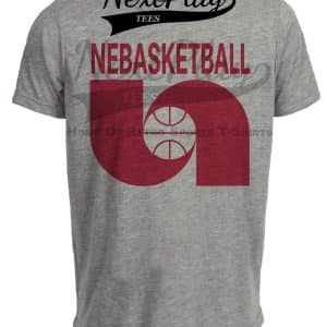 Nebraska Cornhuskers Nebasketball Retro Basketball 1960 Artwork Gray Sublimated T-Shirt