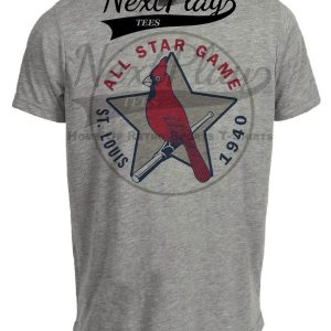 St. Louis Cardinals Retro All Star Game Baseball 1940 Artwork Heather Gray Sublimated T-Shirt