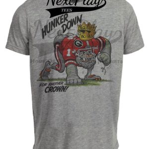 Georgia Bulldogs Champs Retro Football 1982 Artwork Heather Gray Sublimated T-Shirt