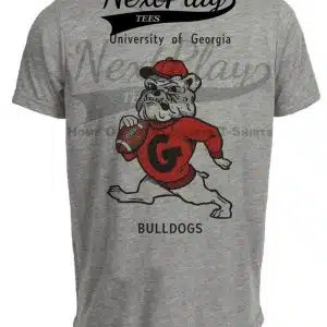 Georgia Bulldogs Retro Football 1958 Artwork Heather Gray Sublimated T-Shirt
