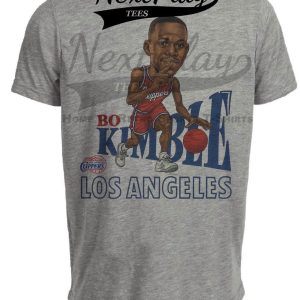 Los Angeles Clippers Bo Kimble Retro Basketball 1990 Artwork Heather Gray Sublimated T-Shirt