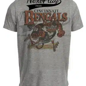 Cincinnati Bengals Mascot Retro Football 1991 Artwork Heather Gray Sublimated T-Shirt