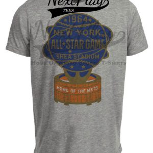 New York Mets Retro All Star Game Baseball 1964 Artwork Heather Gray Sublimated T-Shirt