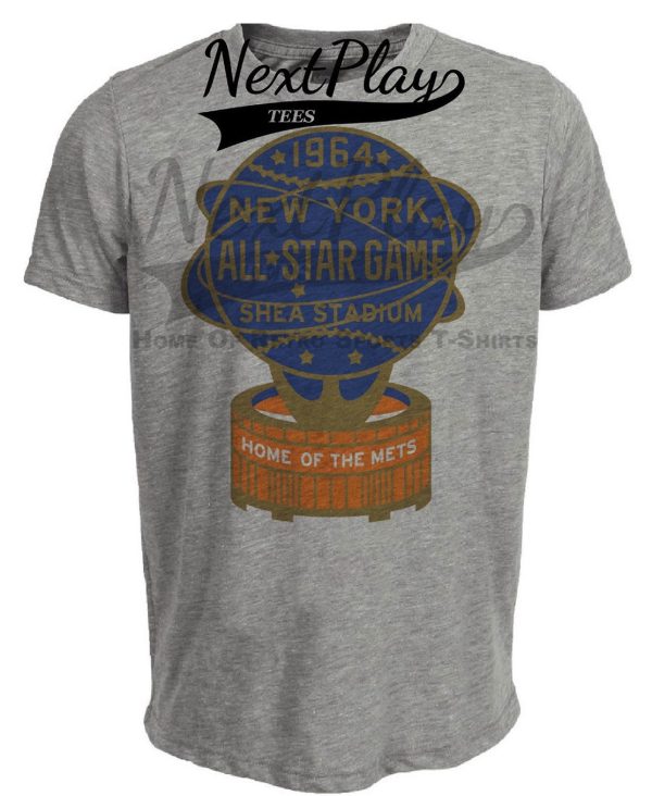 New York Mets Retro All Star Game Baseball 1964 Artwork Heather Gray Sublimated T-Shirt
