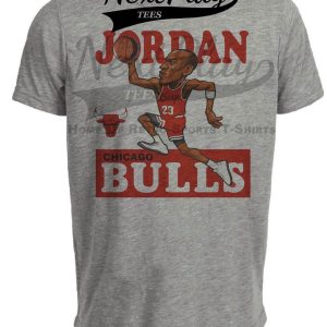 Chicago Bulls Michael Jordan Retro Basketball 1985 Artwork Heather Gray Sublimated T-Shirt