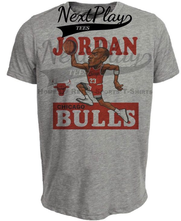 Chicago Bulls Michael Jordan Retro Basketball 1985 Artwork Heather Gray Sublimated T-Shirt