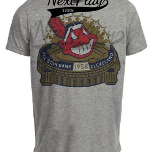 Cleveland Indians Retro All Star Game Baseball 1954 Artwork Heather Gray Sublimated T-Shirt