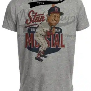 St. Louis Cardinals Retro Stan The Man Musial Baseball 1951 Artwork Heather Gray Sublimated T-Shirt