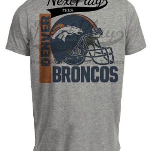 Denver Broncos Retro Rivals Football Helmet Artwork Heather Gray Sublimated T-Shirt