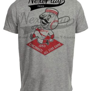 Cincinnati Redlegs Reds Retro All Star Game Baseball 1953 Artwork Heather Gray Sublimated T-Shirt